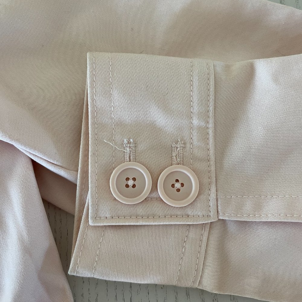 GAP Petal Pink Double Breasted Short Style Trench with Belted Waist - Picture 4 of 5